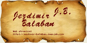 Jezdimir Balaban vizit kartica